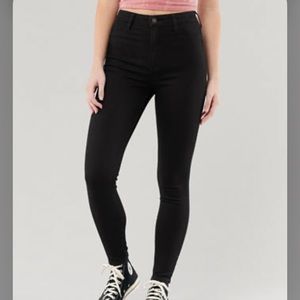 hollister black high rise super skinny jeans